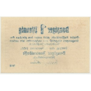 Danzig, 1 fenig 1923 listopad - vodoznak invertovaný Koga - VZÁCNÝ