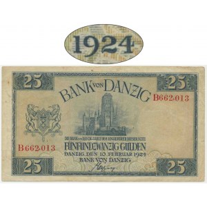 Danzig, 25 Gulden 1924 - B - LARGE RARE