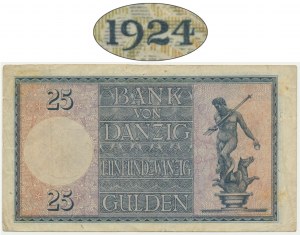Gdańsk, 25 guldenów 1924 - B - DUŻA RZADKOŚĆ