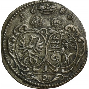 Silesia, Duchy of Oels, Christian Ulreich, 1/2 Kreuzer Oels 1680