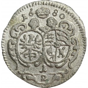 Silesia, Duchy of Oels, Christian Ulreich, 1/2 Kreuzer Oels 1680