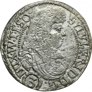 Silesia, Duchy of Oels, Silvius II. Friedrich, 3 Kreuzer Oels 1676 SP