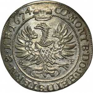 Silesia, Duchy of Oels, Sylvius II Friedrich, 6 Kreuzer Oels 1674 SP