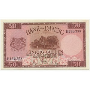 Danzig, 50 guldenov 1937 - H -