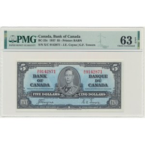 Kanada, 5 $ 1937 - PMG 63 EPQ