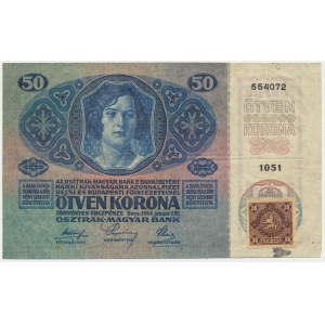 Československo, 50 korun 1919 (1914) - s razítkem -.