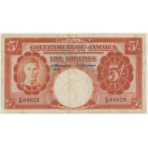 Jamaica, 5 Shillings 1940