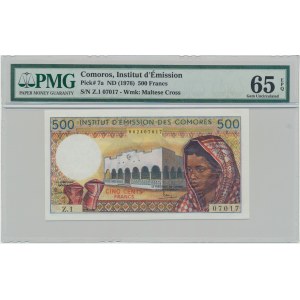 Komory, 500 franków (1976) - PMG 65 EPQ