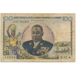 Francúzsko, Francúzska rovníková Afrika, 100 frankov (1957)