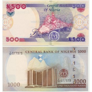 Nigeria, zestaw 500-1.000 naira 2021 (2 szt.)