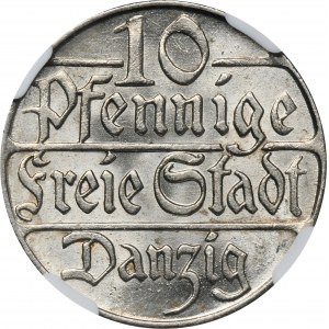 Free City of Danzig, 10 pfennige 1923 - NGC MS63