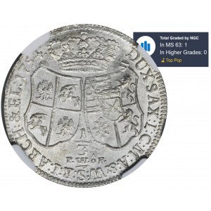 Augustus III of Poland, 1/3 Thaler Dresden 1754 FWôF - NGC MS63