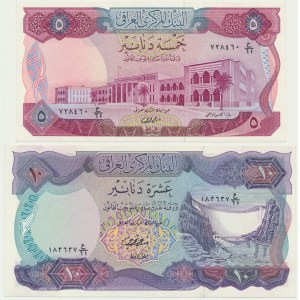 Irak, zestaw 5-10 dinarów (1973-78)(2 szt.)