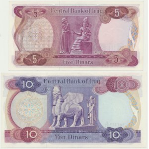 Irak, zestaw 5-10 dinarów (1973-78)(2 szt.)
