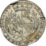 Augustus III Saský, Trojak Lipsko 1754 EC - NGC MS62 - vzácný, ex. Potocki