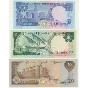 Kuwait, lot 5-10 Dinars (1980-1992)(3 pcs.)
