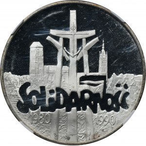 100.000 złotych 1990 Solidarność - NGC PF66 ULTRA CAMEO