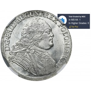 Augustus III of Poland, 1/3 Thaler Dresden 1756 FWôF - NGC MS64