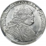 August III Sas, 1/3 toliara (polgulden) Drážďany 1756 FWôF - NGC MS64