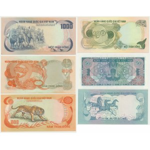 Wietnam, zestaw 50-1.000 Ðồng (1969-72)(6 szt.)