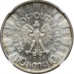 Piłsudski, 10 złotych 1936 - NGC MS63