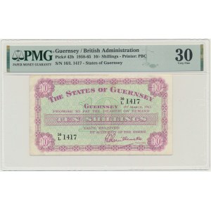 Spojené kráľovstvo, Guernsey, 10 šilingov 1962 - PMG 30