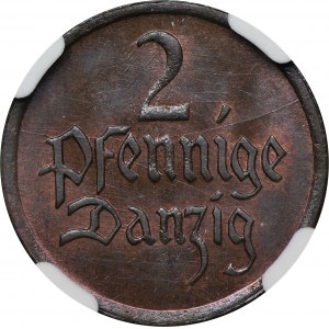 Freie Stadt Danzig, 2 fenigy 1923 - NGC MS64 BN