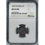 Free City of Danzig, 2 pfennige 1923 - NGC MS64 BN