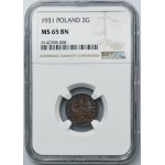 2 pennies 1931 - NGC MS65 BN