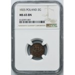2 pennies 1925 - NGC MS65 BN