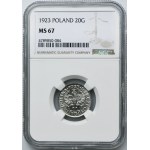 20 haléřů 1923 - NGC MS67