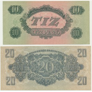 Maďarsko, sada 10-20 pengo 1944 (2 kusy).