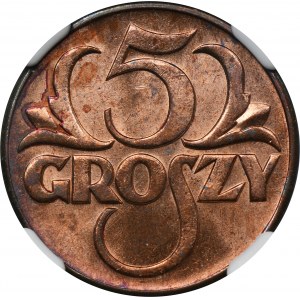 5 pennies 1939 - NGC MS65 RB