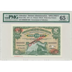 Gibraltar, 1 Pound 1971 - SPECIMEN - PMG 65 EPQ