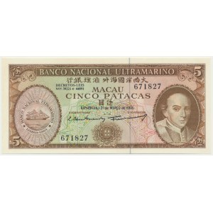 Macao, Banco Nacional Ultramarino, 5 Patakas 1968