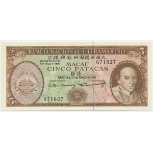 Macau, Banco Nacional Ultramarino, 5 Patakas 1968