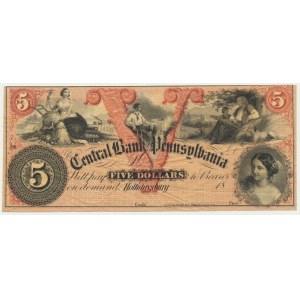 USA, Central Bank Pennsylvania, 5 Dollars 18..