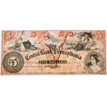 USA, Central Bank of Pennsylvania, 5 18 dolarů...