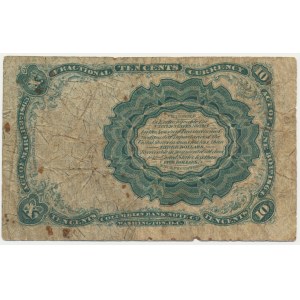 USA, červená pečať, 10 centov 1874