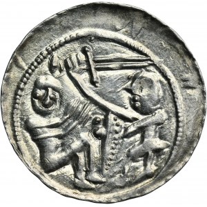 Ladislaus II. der Verbannte, Denar - Adler und Hase, Keile