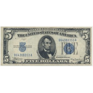 USA, strieborný certifikát, 5 USD 1934 - Julian &amp; Morgenthau -.