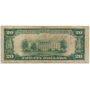 USA, Green Seal, Nowy Jork, 20 dolarów 1934 - B - Julian & Morgenthau -