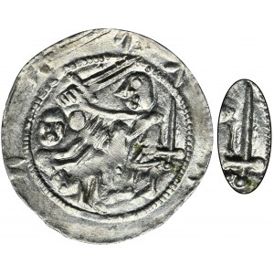 Ladislaus II. der Verbannte, Denar - Adler und Hase, Zweitschwert