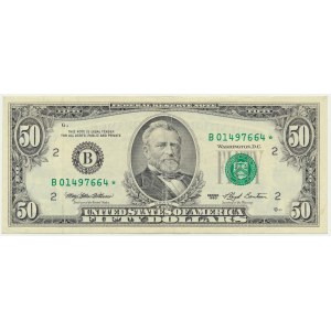 USA, Green Seal, Nowy Jork, 50 dolarów 1993 ★ - B - Withrow & Bentsen -