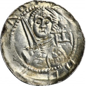 Ladislav II. vyhnanec, denár - knieža a biskup, E a hviezda