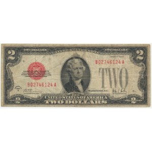 USA, Red Seal, 2 Dollars 1928 B - Woods & Mills -