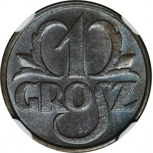 1 grosz 1930 - NGC MS63 BN