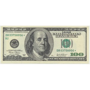 USA, Green Seal, 100 Dollars 2003 ★ - star note - Marin & Snow -