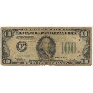 USA, Grünes Siegel, $100 1934 - F - Julian &amp; Morgenthau -.