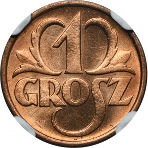 1 grosz 1937 - NGC MS65 RD